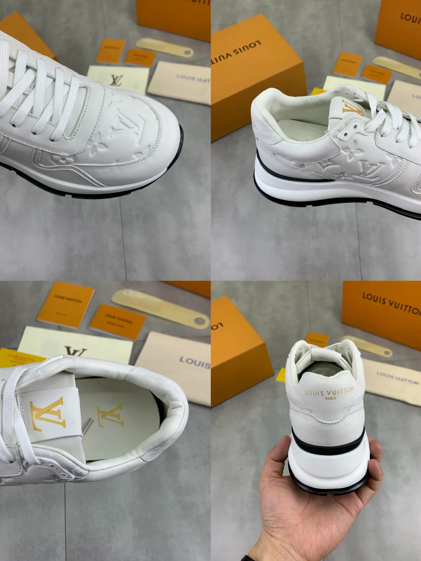 Factory price P820 💶 Top version [LOUIS VUITTON] counter series (original order) new style 🍀LV Louis Vuitton - top version LV classic high-top trendy shoes! Made of imported original craft calfskin, original breathable lining, and original wear-resistant, lightweight, high-end TPU outsole! High quality products! 3️⃣ colors available, size: men’s 39-44 (38 45 customized)